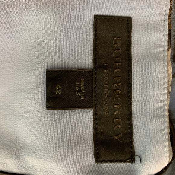 BURBERRY PRORSUM SS 2011 Blue Black Silk Camouflage Leather Knee-Length Dress - Picture 6 of 8